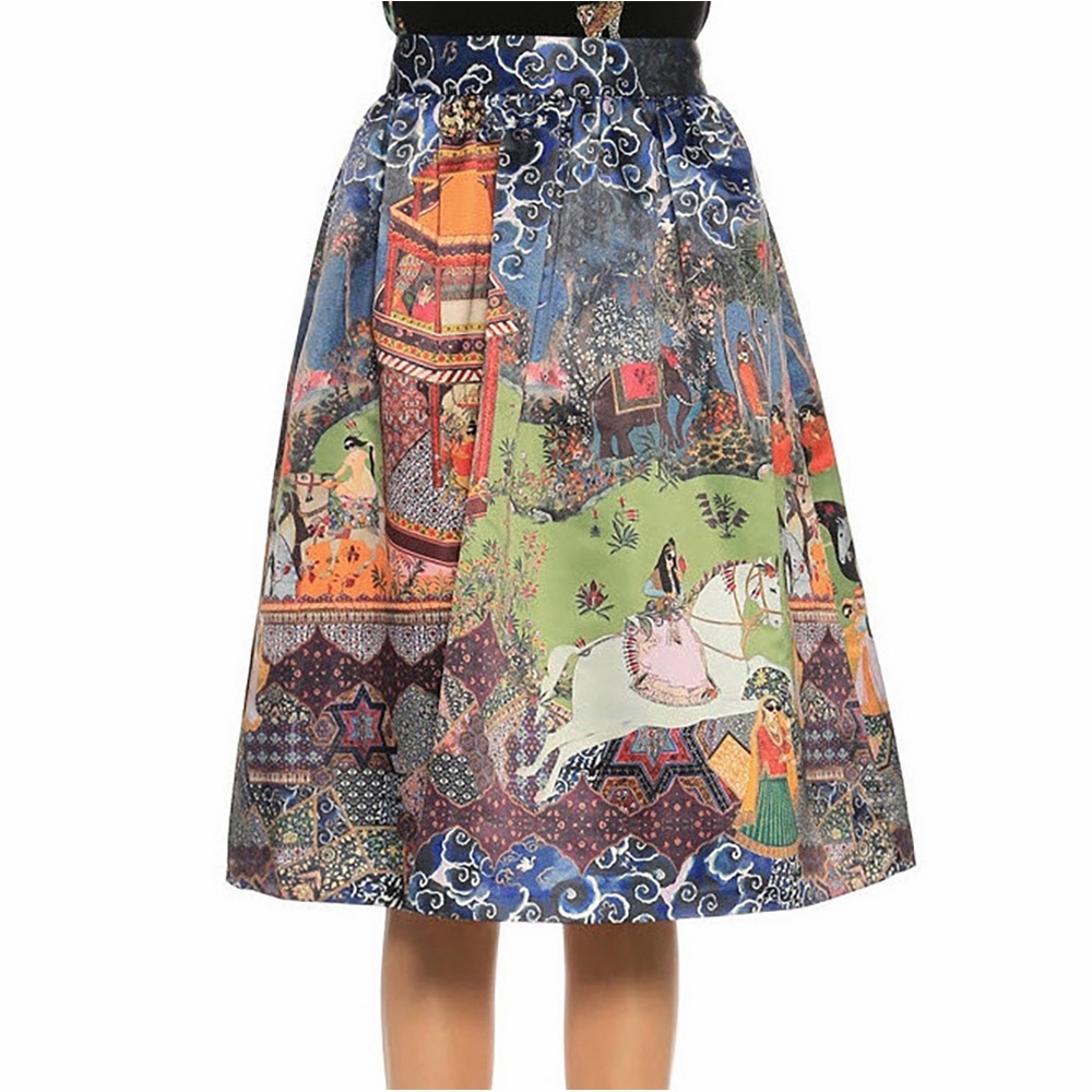 Alice + Olivia The Enchantress of Florence Print Skirt Asian Royal Palace 0